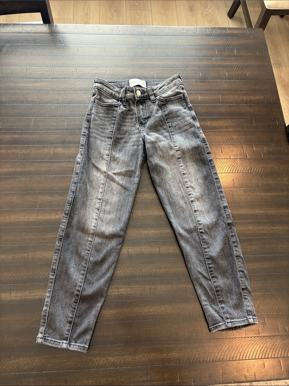 abercrombie kids Black/Grey High Rise Mini Mom Jeans